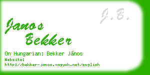 janos bekker business card